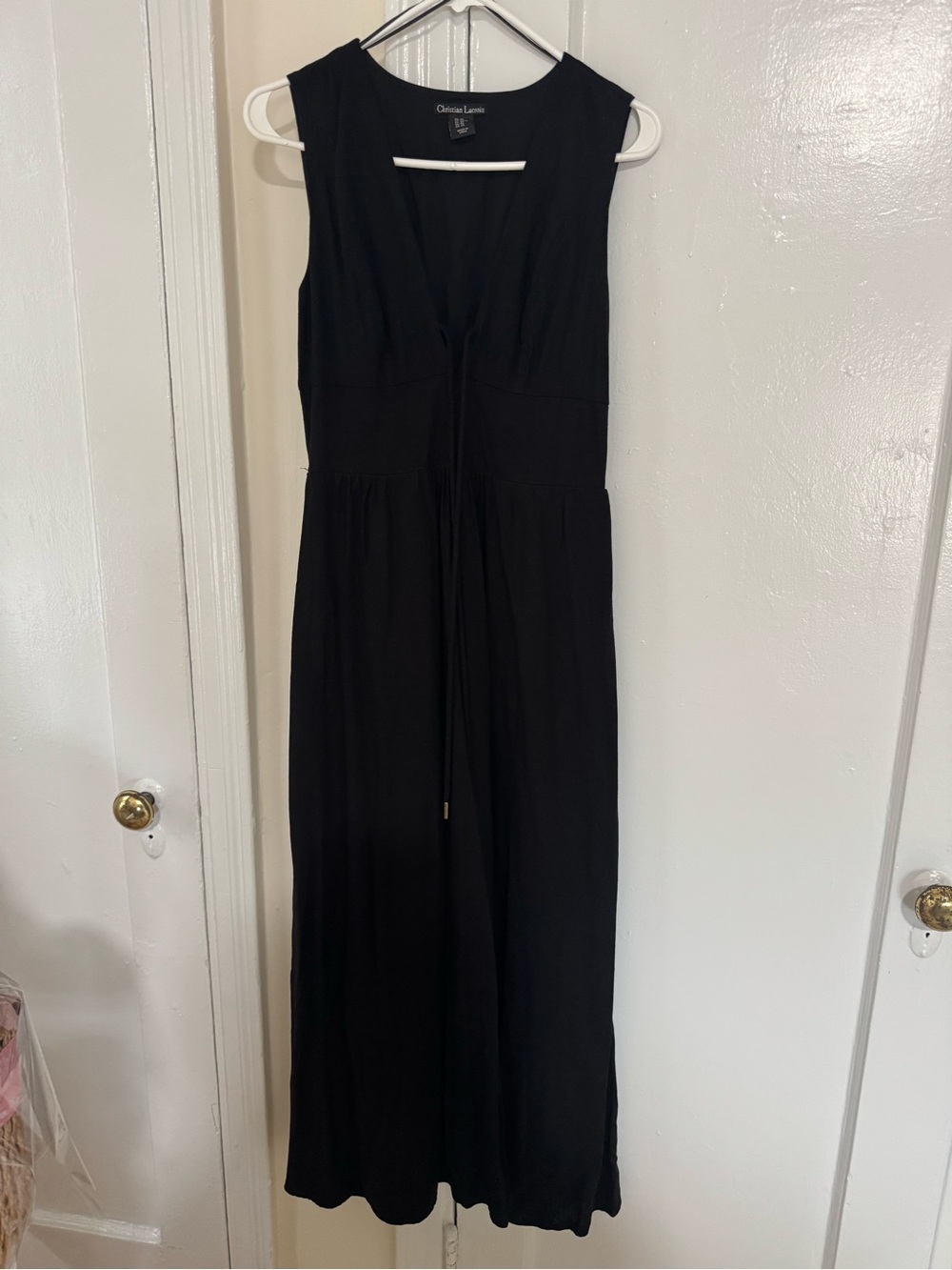 Christian Lacroix Black Sleeveless Maxi Dress with Draw Tie